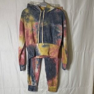 Fashion Me Tie Dye Hoodie Jogger Set Medium‎ Soft Lounge Set Made USA